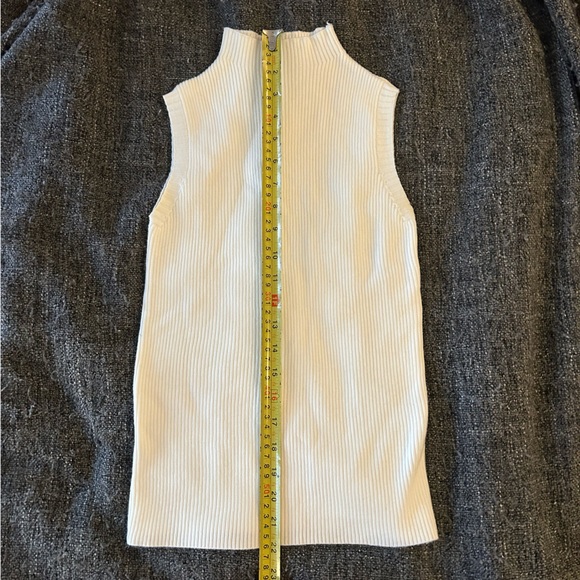 Mock neck Sleeveless Knit Top in White - Picture 8 of 8